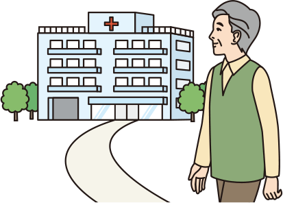 通院する男性