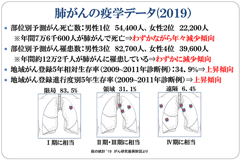 肺がんの疫学データ(2019)